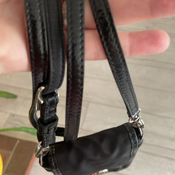 Brighton vintage nylon bag button front sterling silver details - Picture 10 of 10